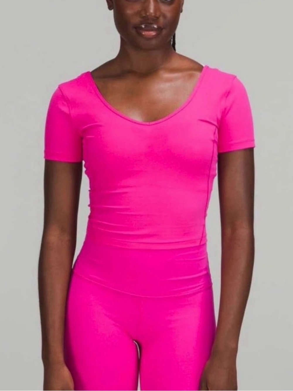 Lululemon | nulu Align Tee Cropped Sonic Pink | Size 8